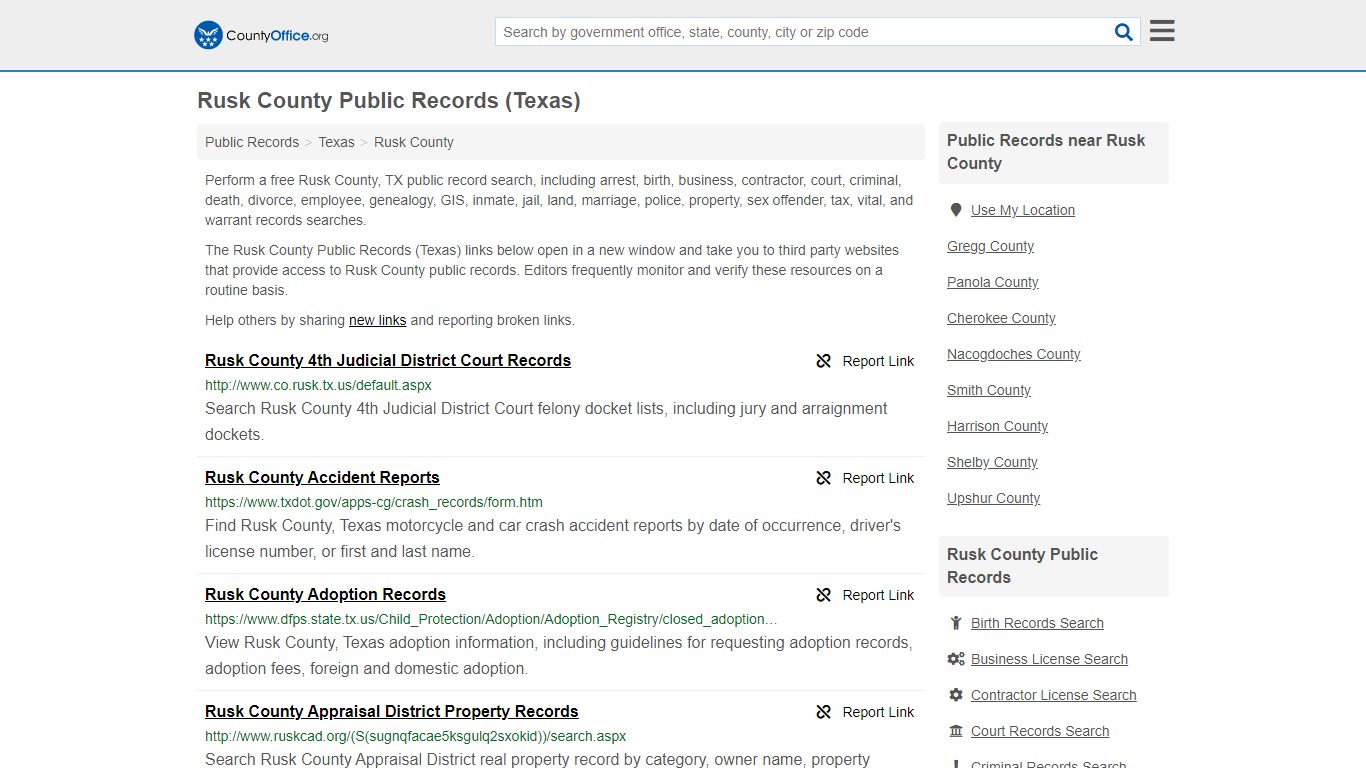 Public Records - Rusk County, TX (Business, Criminal, GIS ...